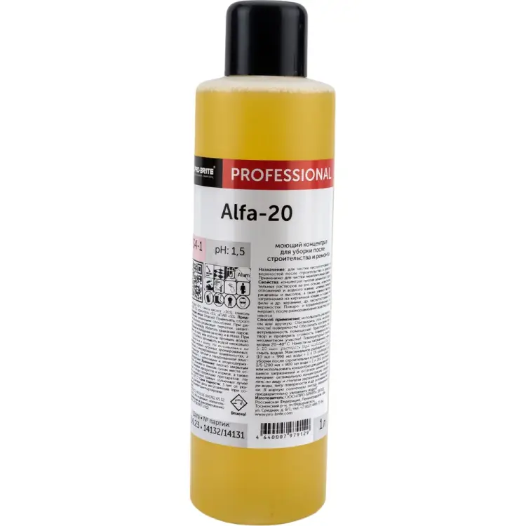 Моющий концентрат для уборки после строительства и ремонта PRO-BRITE ALFA-20 034-1