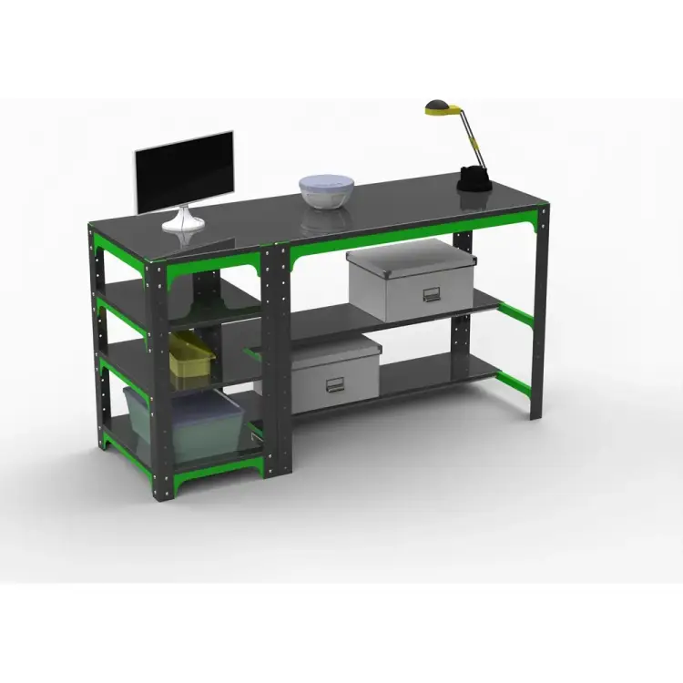 Стол металлический ООО Металекс KIT 750x1200x400, с боковыми полками и перфопанелью 201073