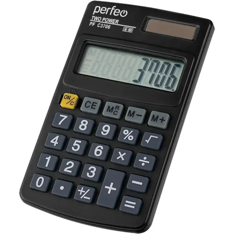 Карманный восьмиразрядный калькулятор Perfeo PF_C3706 30016131 Карманный восьмиразрядный калькулятор Perfeo PF_C3706 30016131
