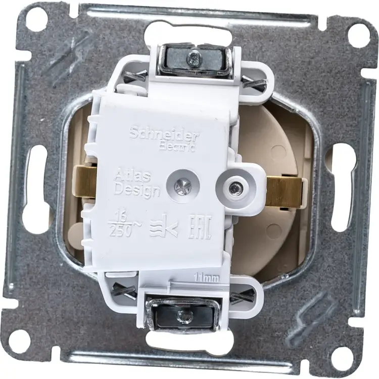 Розетка Systeme Electric Шампань с заземлением, со шторками, с крышкой, 16А ATN000546