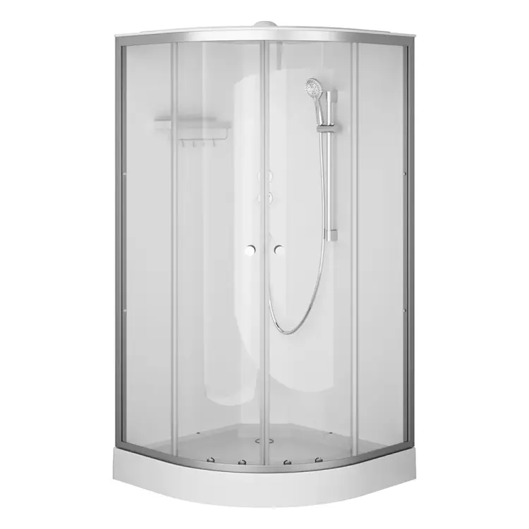 Душевая кабина AM.PM X-Joy 100x100, 1/4 круга, профиль матовый хром, стекло прозрачное W94C-401-100MT