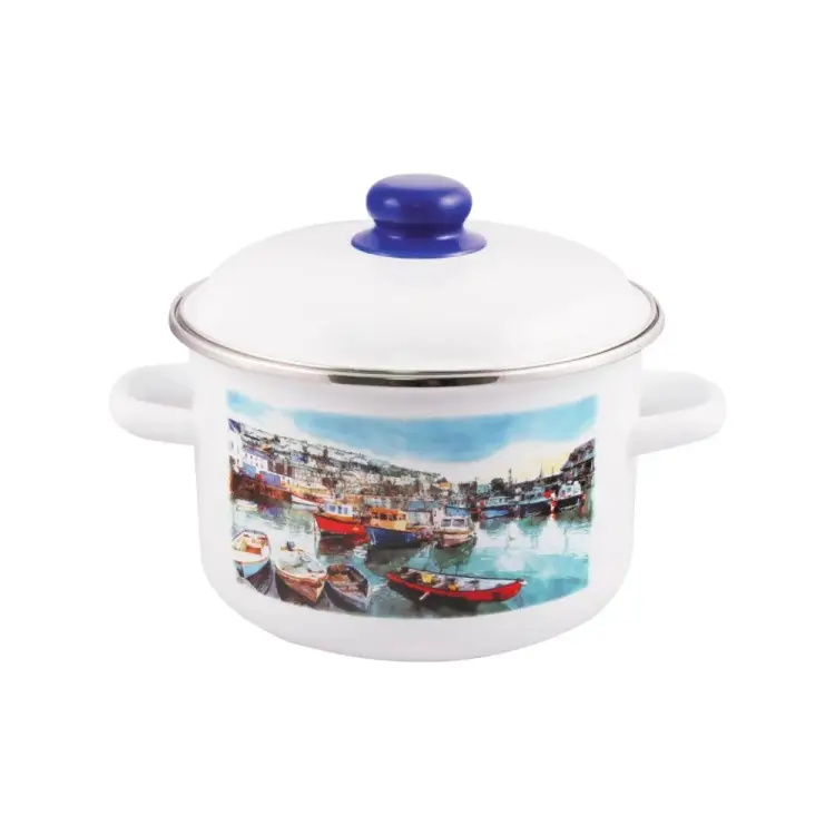 Цилиндрическая эмалированная кастрюля appetite Романтика 1RD161M Романтика