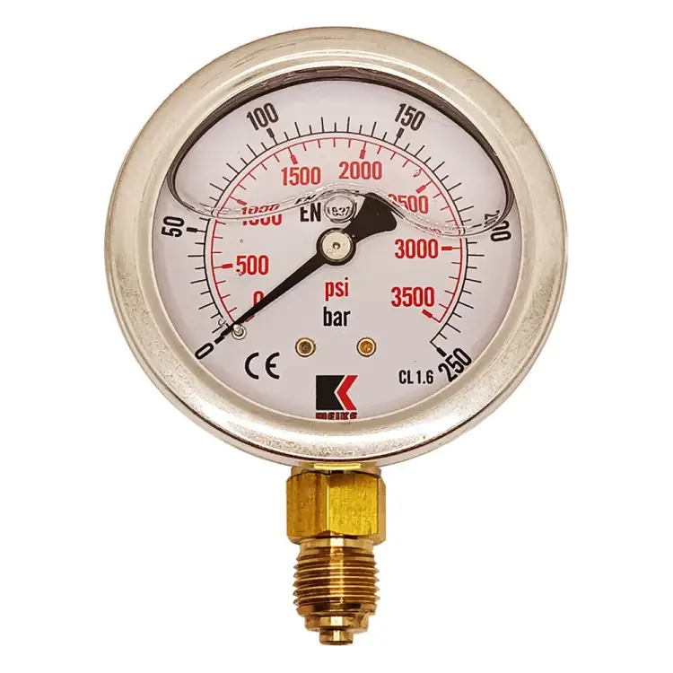 Радиальный глицериновый гидравлический виброустойчивый манометр АРКАИМ WKP1007 WKP1007R250D63G14