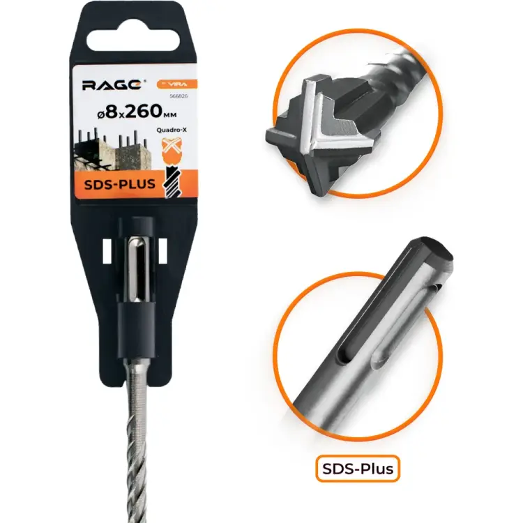 Бур sds-plus по бетону RAGE Quadro-X 566826