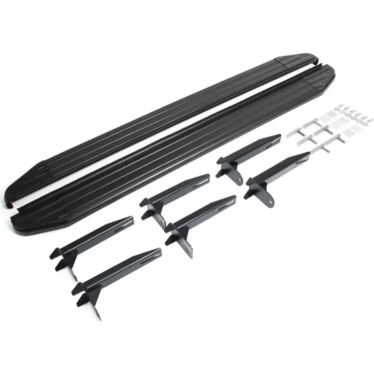 Автомобильные пороги для Volkswagen Amarok 2010-2016 г.в. Rival Premium-Black A193ALB.5803.1