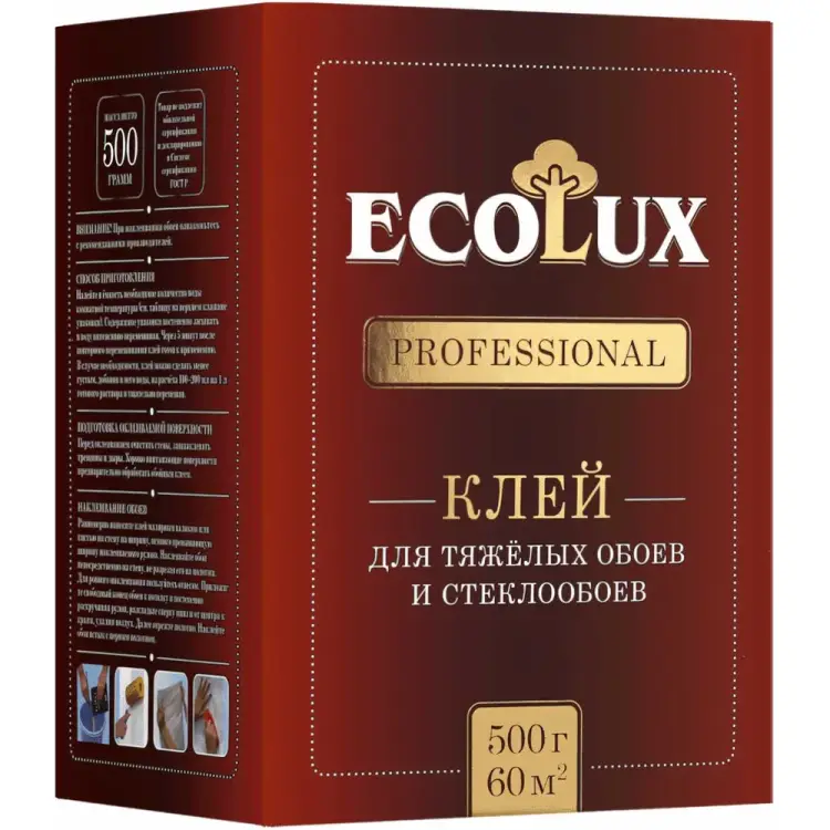 Клей для обоев Ecolux PROFESSIONAL Стеклообои 4607133681234 Клей для обоев Ecolux PROFESSIONAL Стеклообои 4607133681234