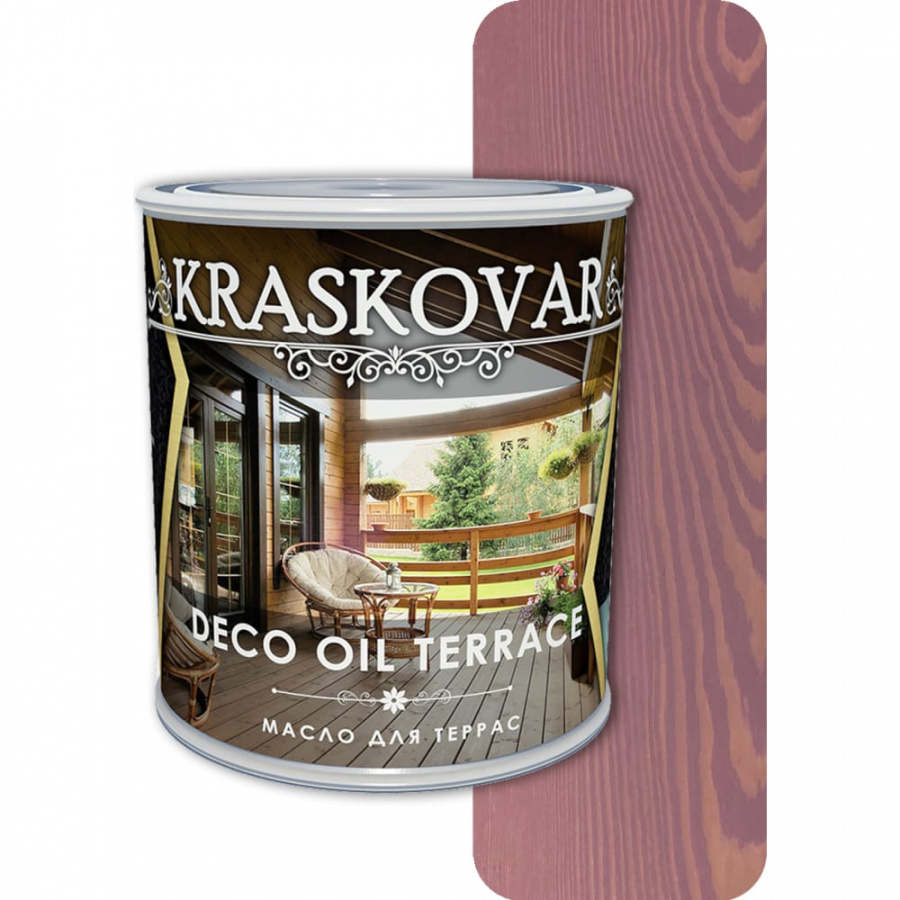 Масло для террас Kraskovar Бургундия, 0.75 л