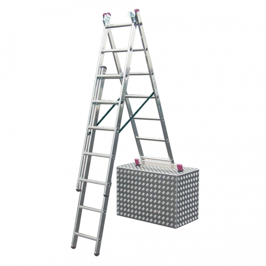 Алюминиевая трехсекционная лестница Krause Corda 3х7