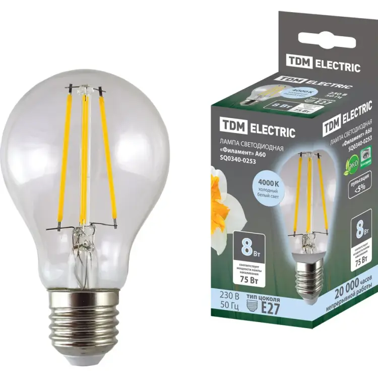 Светодиодная лампа TDM ELECTRIC Филамент SQ0340-0253