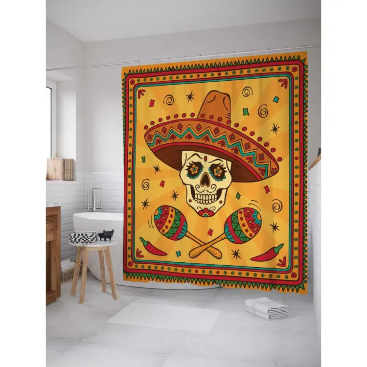 Шторка-занавеска для ванной JOYARTY День умерших sc_11661
