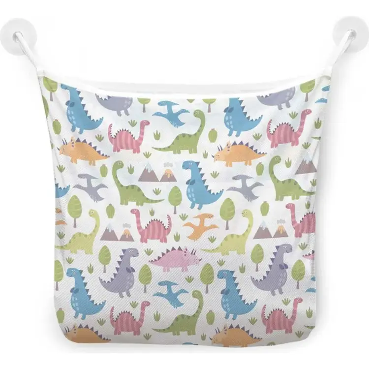 Настенная сетка-органайзер для ванной для игрушек JOYARTY Цветные динозавры tgb_47608