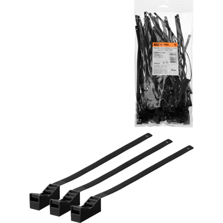 Ремешковый крепеж TDM ELECTRIC 7,6x285 черный (50 шт.) SQ0516-0306