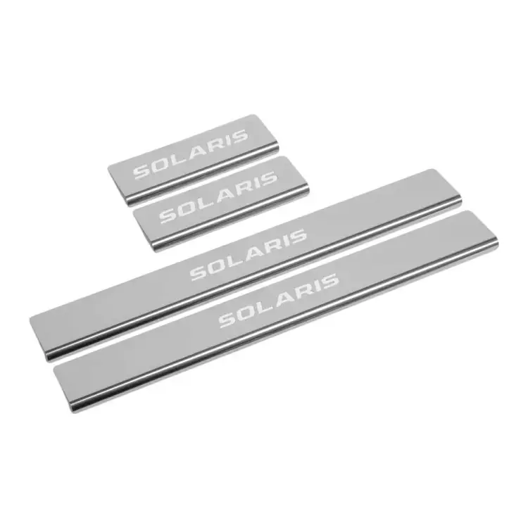 Накладки порогов Hyundai Solaris 2010 - 2014; AutoMax AMHYSOL02