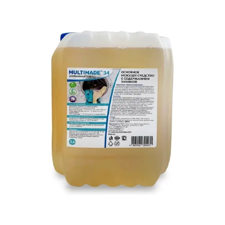 Основное моющее средство Мультимэйд с содержанием энзимов, концентрат, 5 л 4607002305971