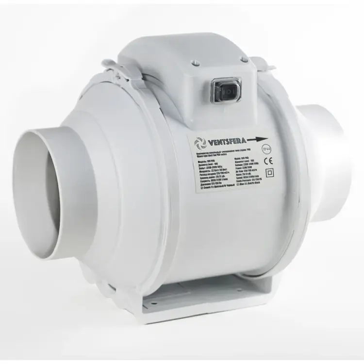 Осевой канальный двухскоростной вентилятор VENTSFERA 125 PRO BZ-125P