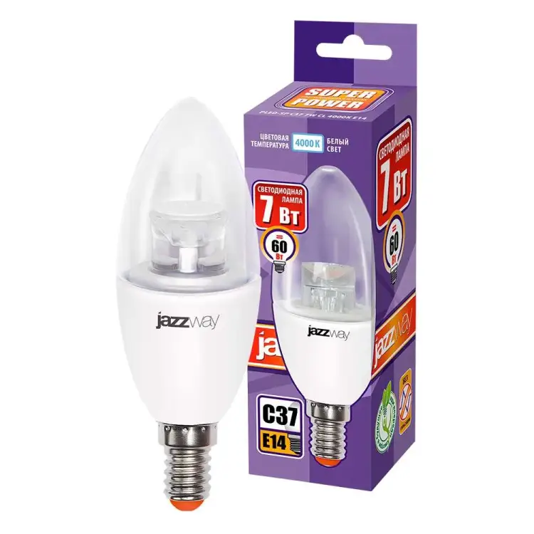 Лампа Jazzway PLED- SP CLEAR C37 2853127