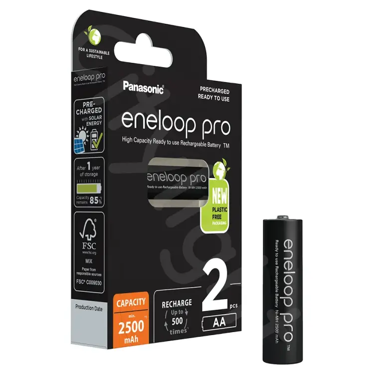 Аккумуляторы Panasonic eneloop pro BK-3HCDE/2BE 7705