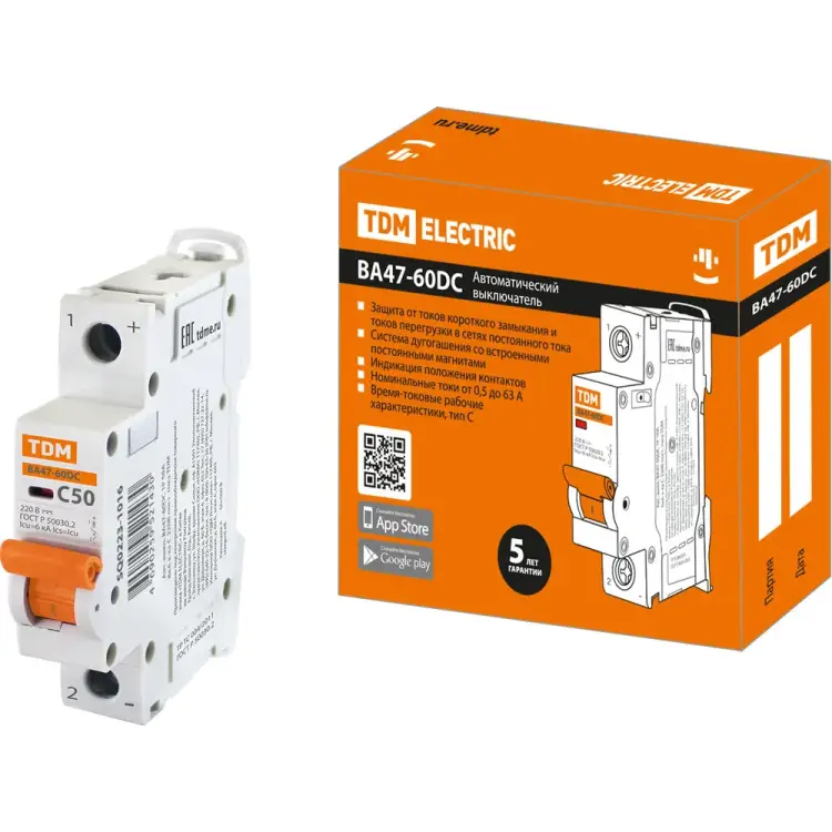 Автоматический выключатель TDM ELECTRIC ВА47-60DC SQ0223-1016