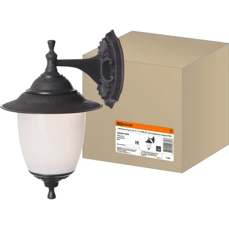 Настенный светильник TDM ELECTRIC Прага Эл-11-71-1 60 Вт, Е27, вниз, черный SQ0330-0504