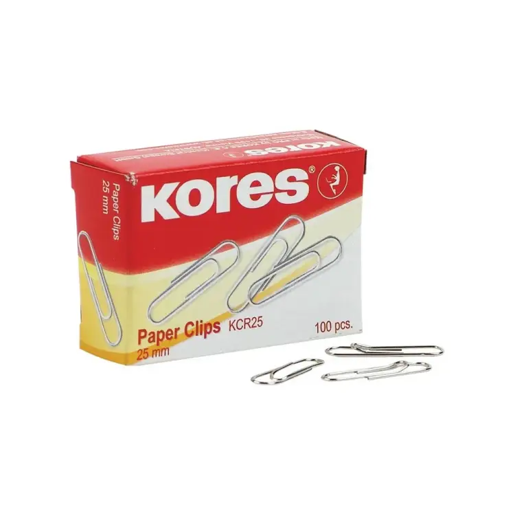 Никелированные скрепки Kores 65494