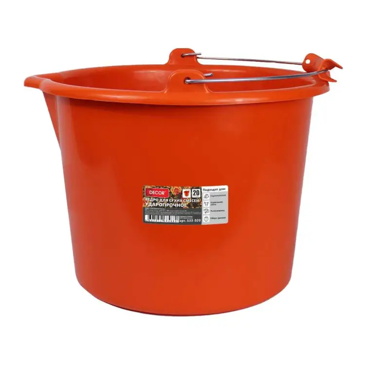 Ударопрочное ведро для красок и смесей DECOR PROFI 533-020 11606729 Ударопрочное ведро для красок и смесей DECOR PROFI 533-020 11606729