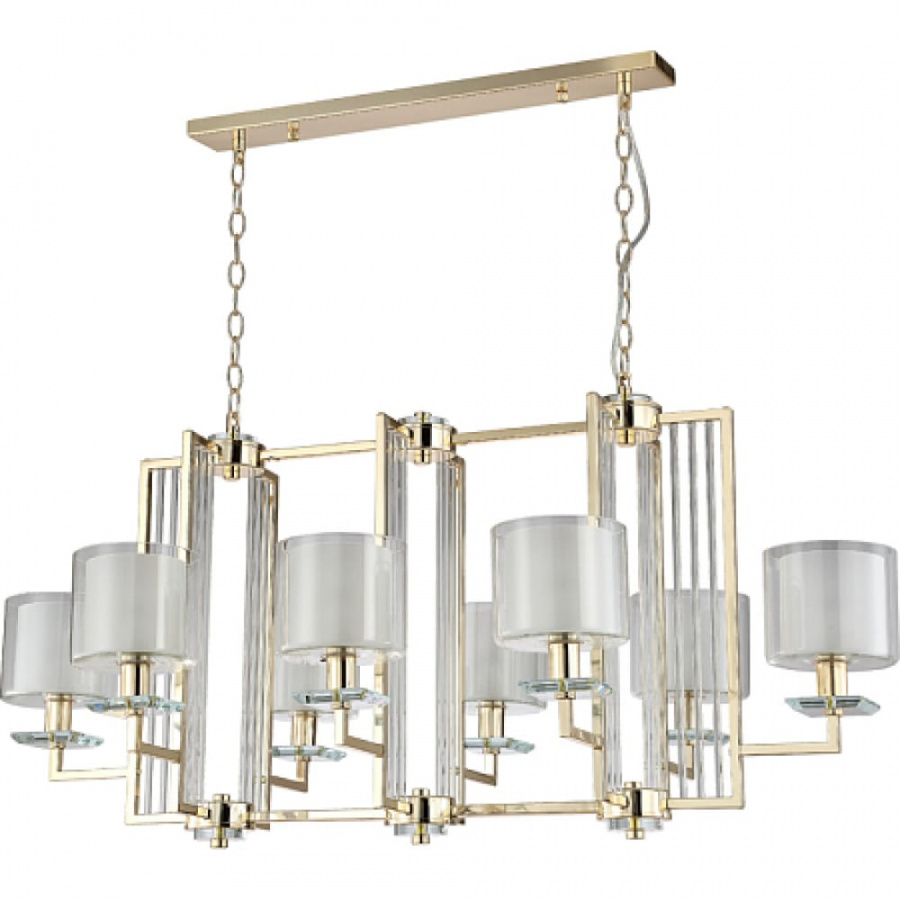 Подвесная люстра Crystal lux NICOLAS SP8 L1000 GOLD/WHITE