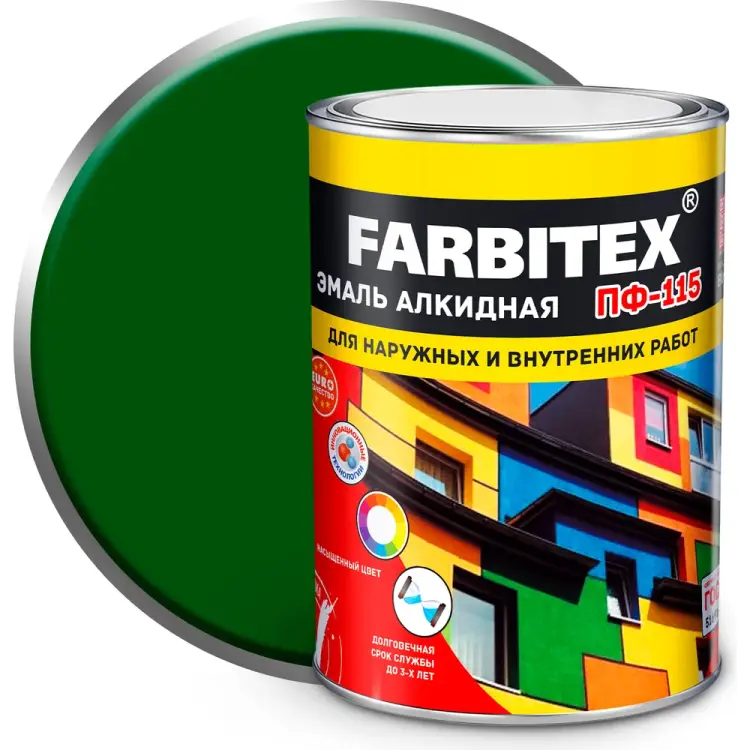 Алкидная эмаль Farbitex ПФ-115 4300006012 Алкидная эмаль Farbitex ПФ-115 4300006012