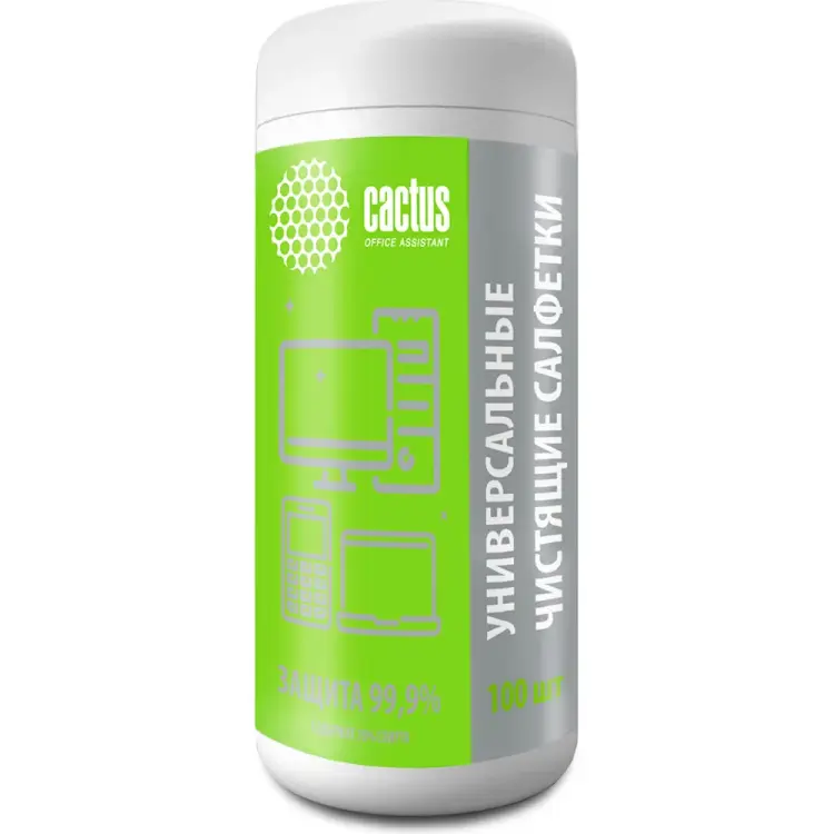 Влажные универсальные антибактериальные спиртовые салфетки Cactus 1384698