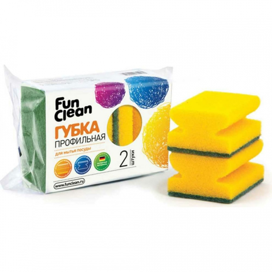 Профильная губка для посуды Fun Clean 6795