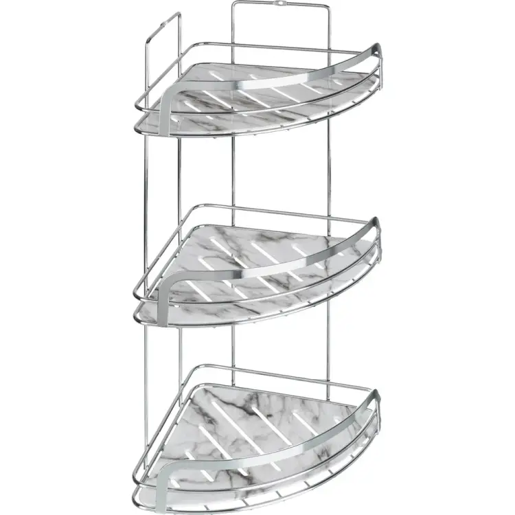 Угловая тройная полка для ванной комнаты FORA Marble FOR-MAR03-U
