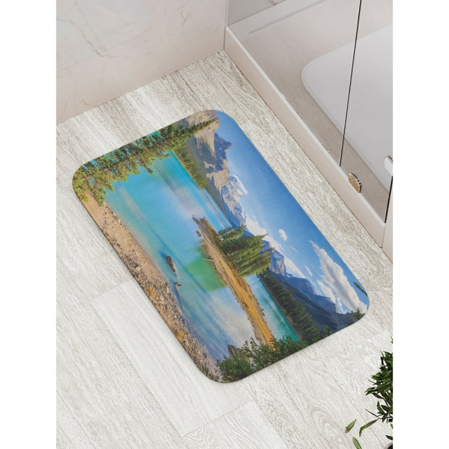 Противоскользящий коврик для ванной, сауны, бассейна JOYARTY Природный остров на горной реке