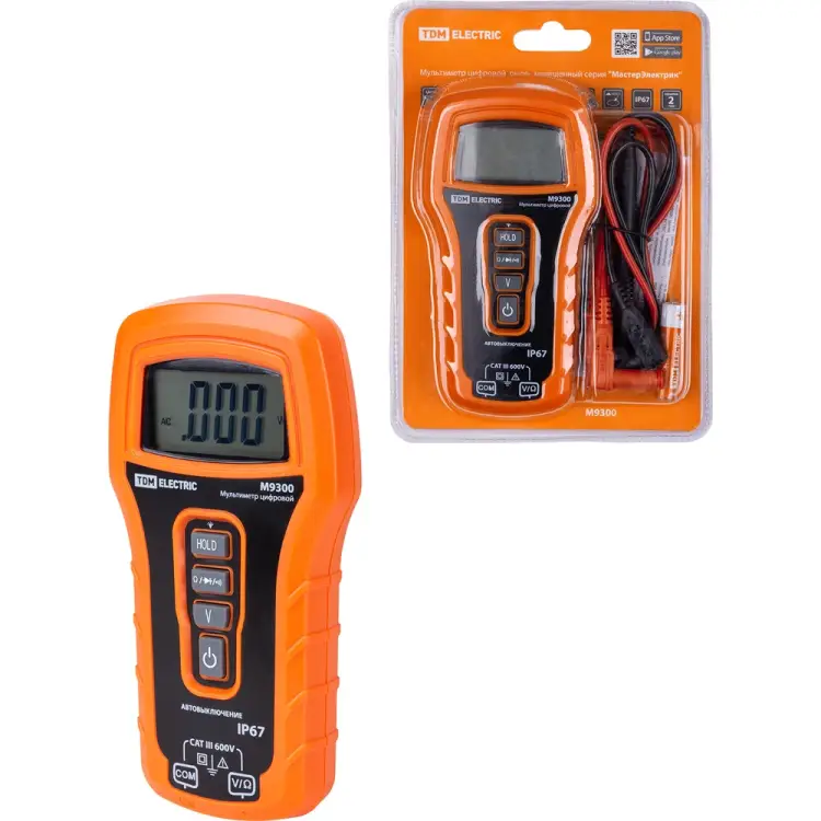 Пылевлагозащищенный цифровой мультиметр TDM ELECTRIC МастерЭлектрик М9300 SQ1005-0012