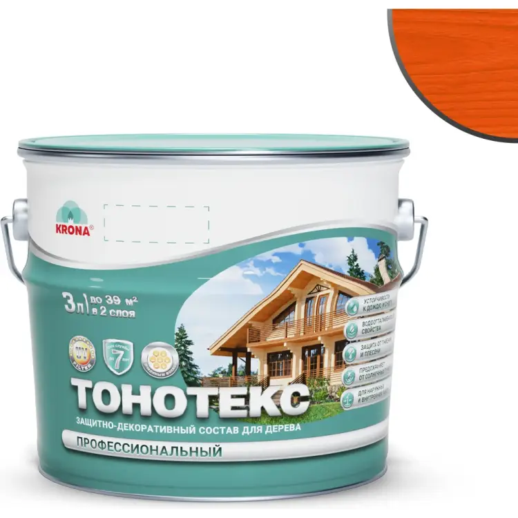 Защитно-декоративный состав для дерева KRONA Тонотекс 66331502