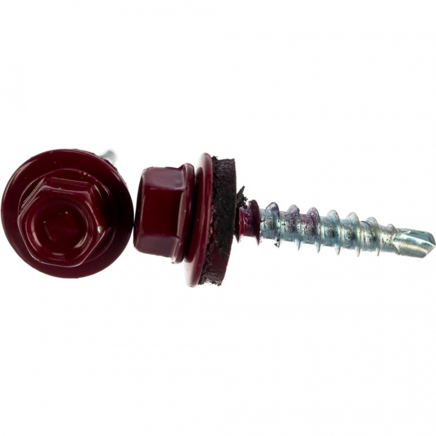 Кровельный саморез качественный крепеж 4,8/29 RAL300555 красное вино (55 шт.)
