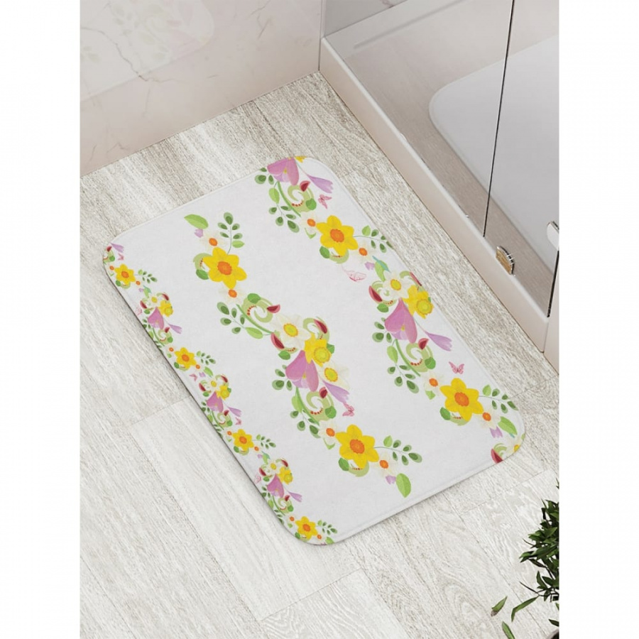 Противоскользящий коврик для ванной, сауны, бассейна JOYARTY Цветочная баллада