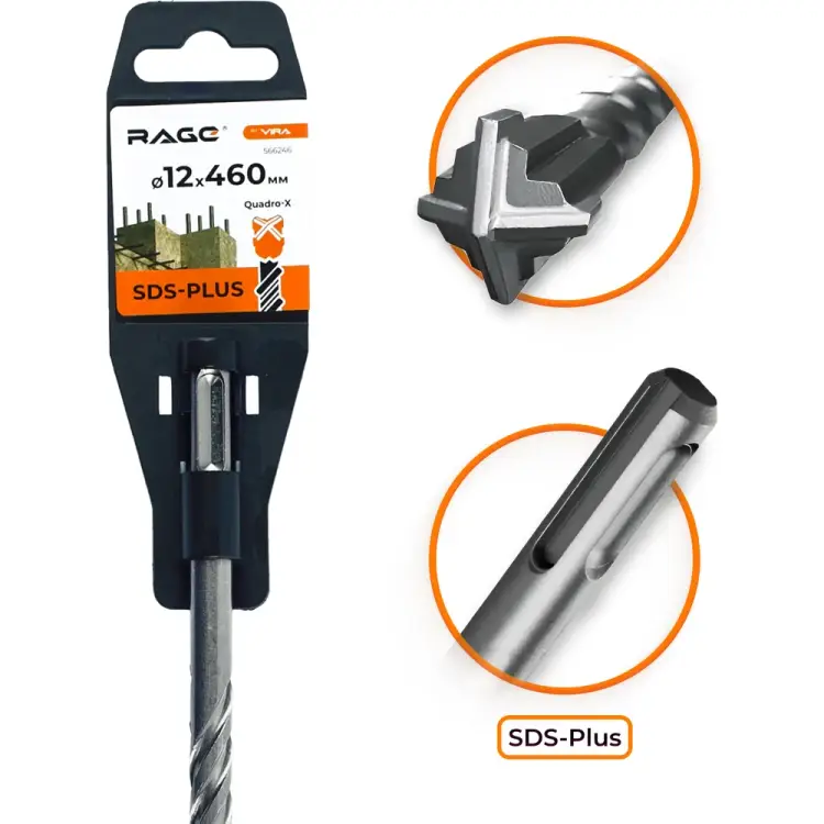 Бур sds-plus по бетону RAGE Quadro-X 566246
