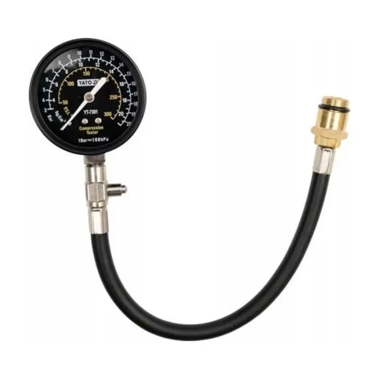 Компрессометр max 21 BAR с гибким шлангом YATO YT-7301