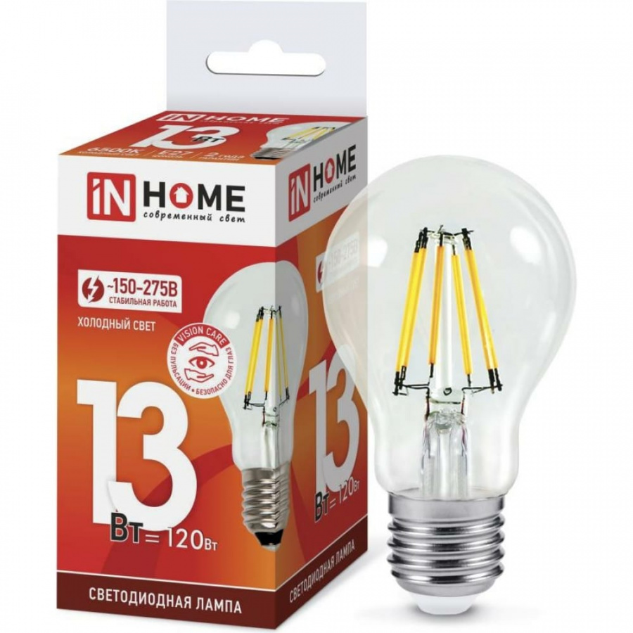 Светодиодная лампа IN HOME LED-A60-deco