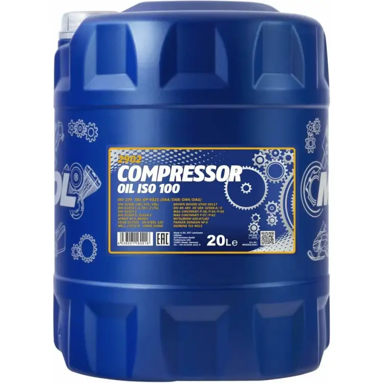 Минеральное масло для воздушных компрессоров MANNOL COMPRESSOR OIL ISO 100 1934