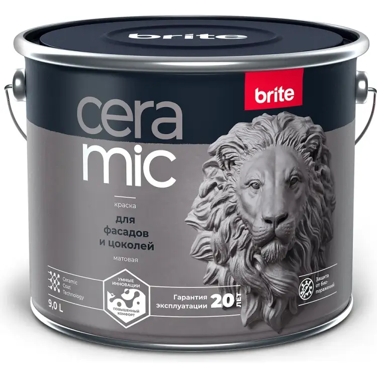 Краска для фасадов и цоколей BRITE CERAMIC О04602 Краска для фасадов и цоколей BRITE CERAMIC О04602