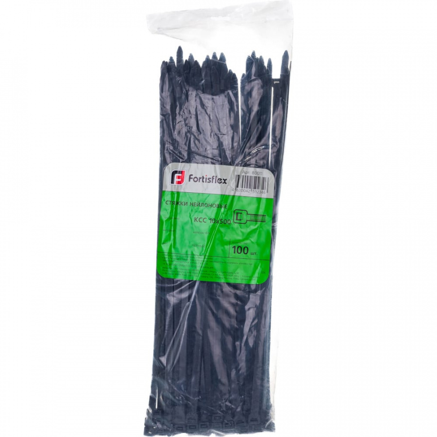 Нейлоновые стяжки FORTISFLEX КСС 10х500 ч