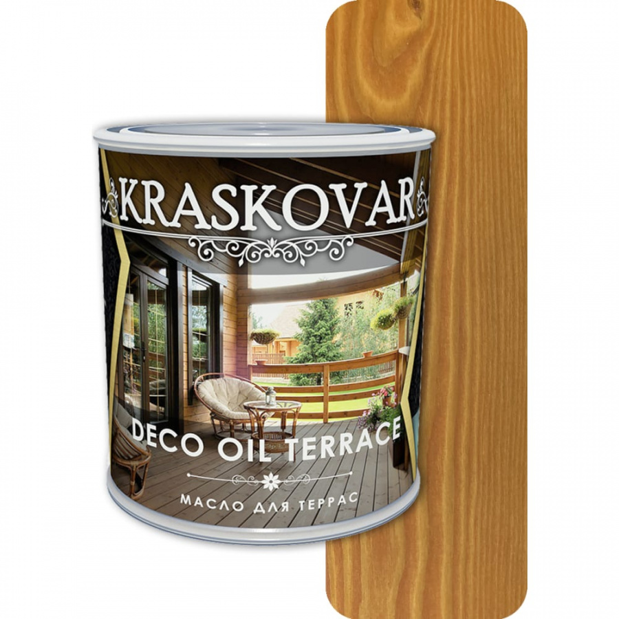 Масло для террас Kraskovar осенний клен, 0.75 л
