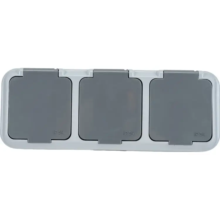 Трехместная розетка BYLECTRICA серия ПРАЛЕСКА АКВА РА16-0131(03)