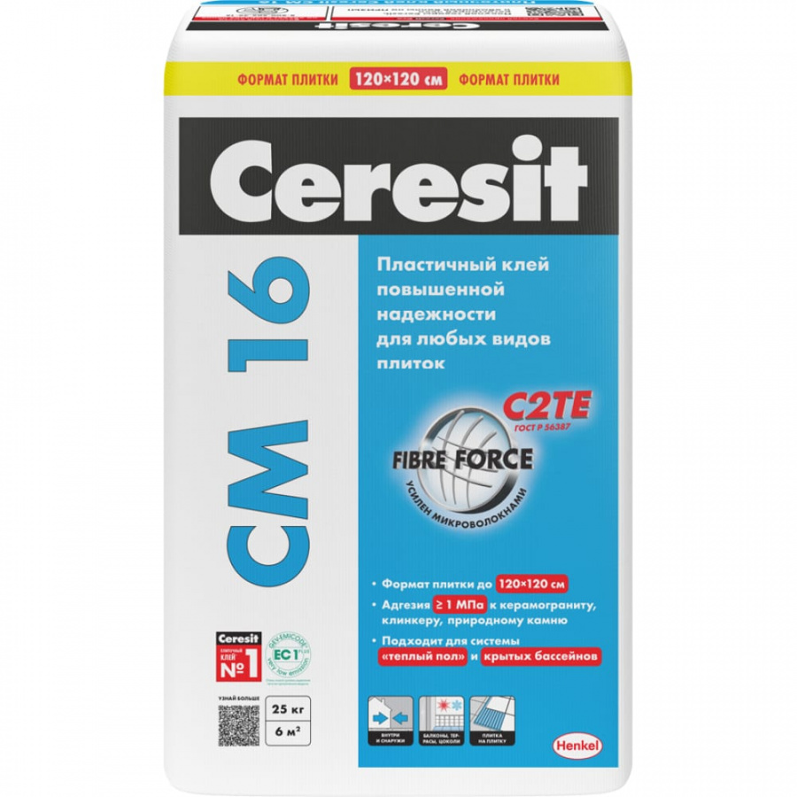Эластичный клей для плитки Ceresit CM 16/25