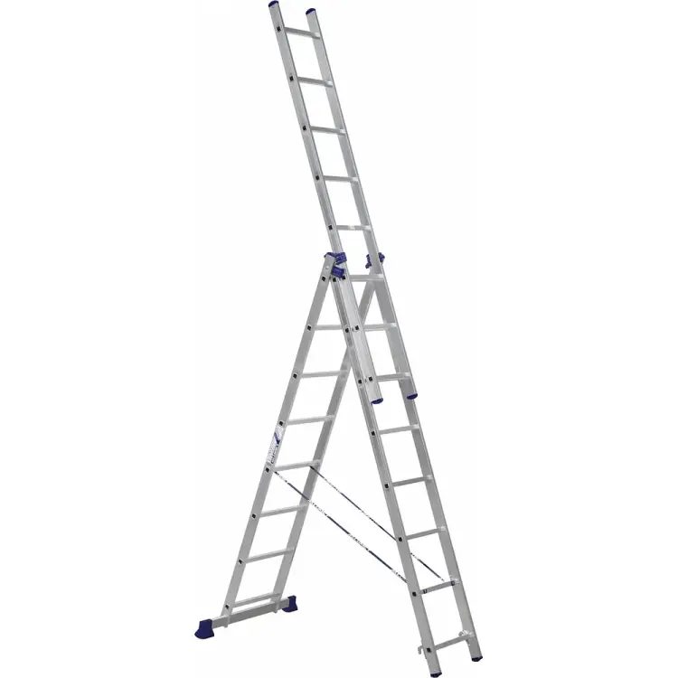 Универсальная алюминиевая трехсекционная лестница Алюмет Серия H3 5308
