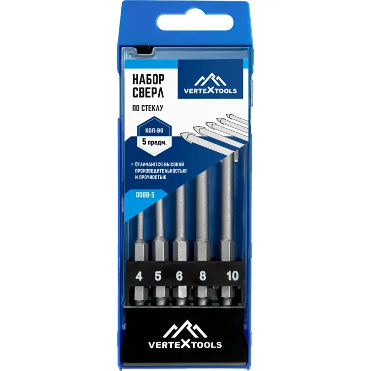 Набор сверл по стеклу vertextools 1988-5