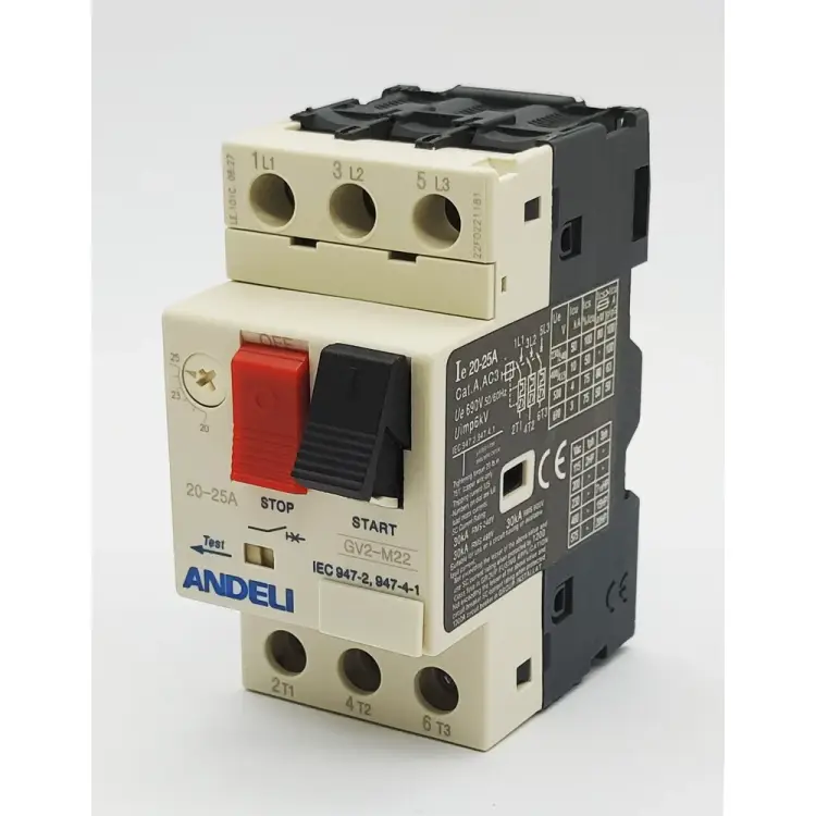 Пускатель ANDELI gv2-m22 20а~25a кнопочный ADL06-613