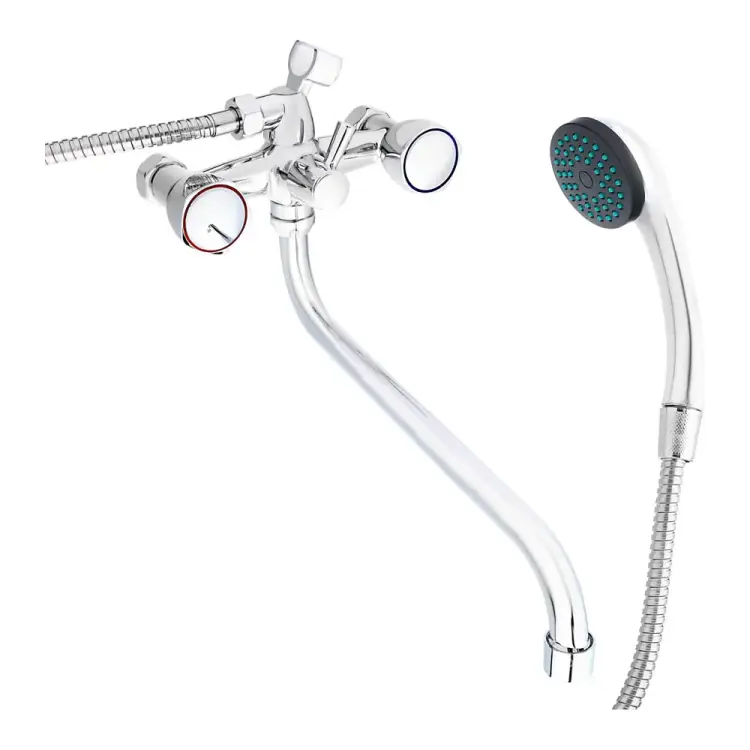 Смеситель для ванны с душем СоюзКран круглый излив 30см, 1/2, хром, цинк 566-234