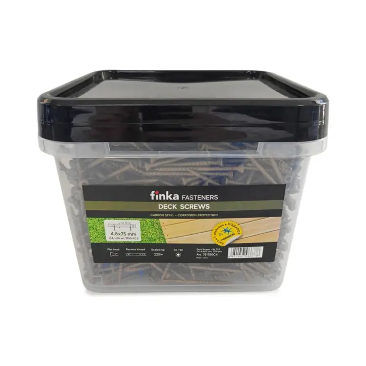 Саморезы для монтажа террас и фасадов Finka Deck Wood Screws 75x4,8 мм, C4, T25 1750 шт. 751750C4