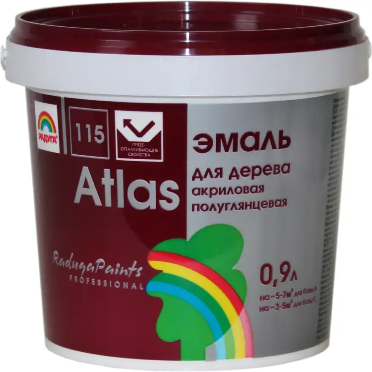 Эмаль для дерева под колеровку Радуга Атлас ВД-АК 115 141381 Эмаль для дерева под колеровку Радуга Атлас ВД-АК 115 141381